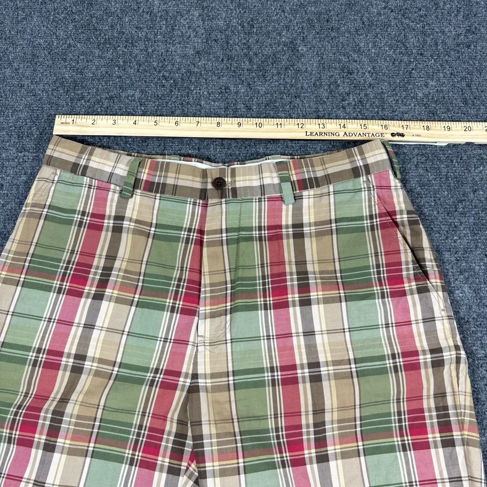 POLO Golf Ralph Lauren Men's 32x10 Shorts Madras Plaid Links Fit Flat Front Prep